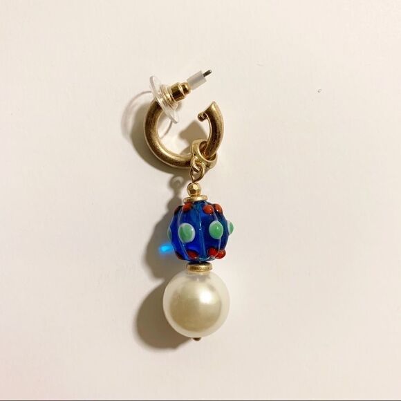 Colorful Glass Circle Ball Pearl Drop Earrings - Picture 4 of 5